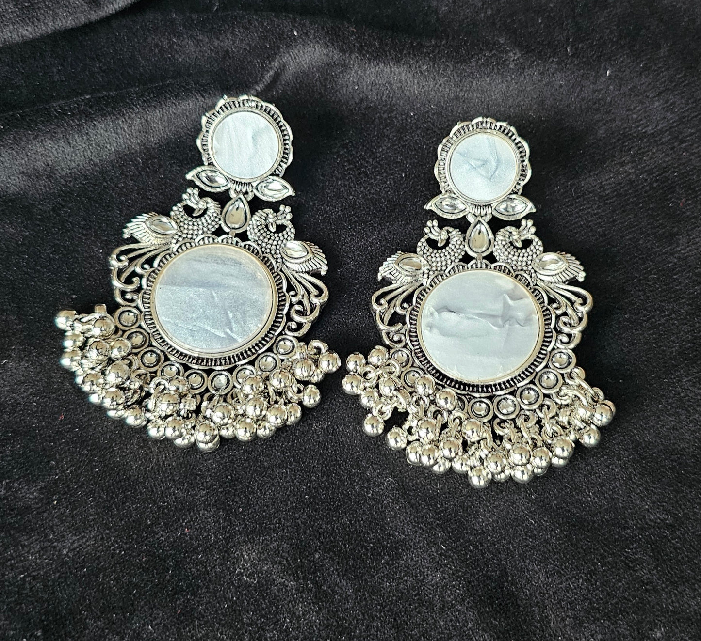 Mehpriye Oxidized Silver Tribal Jhumka Earrings