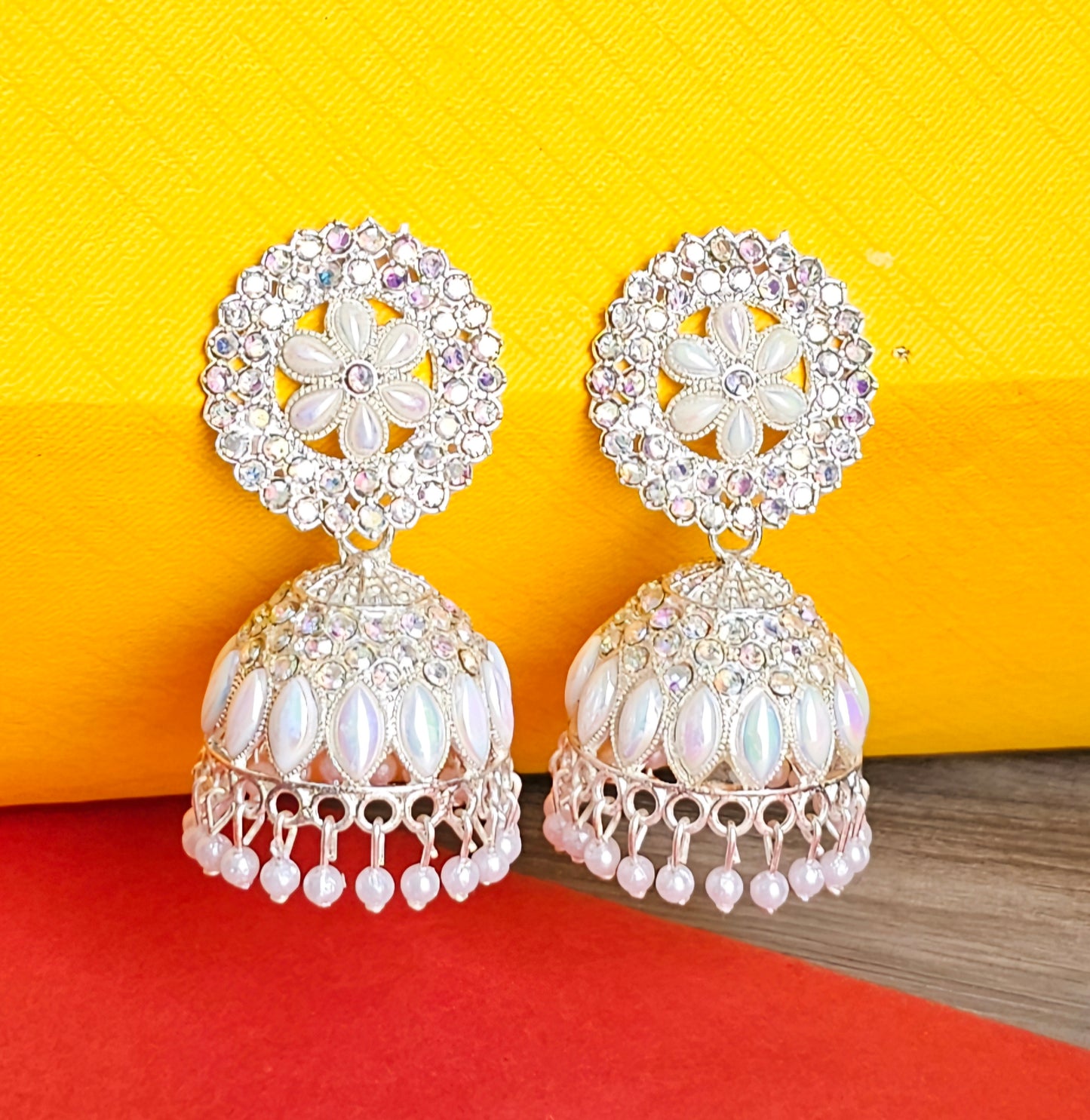 White Stone Jhumka