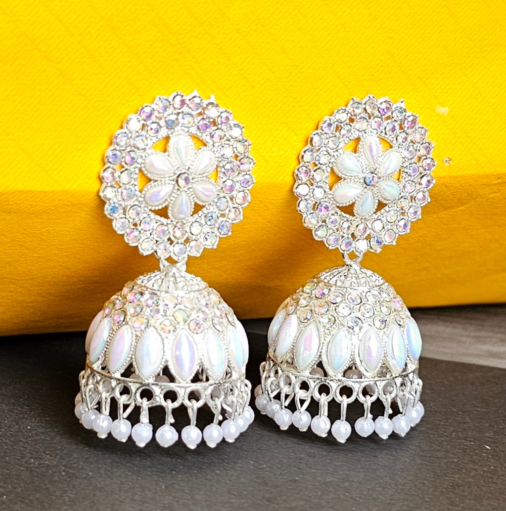 White Stone Jhumka