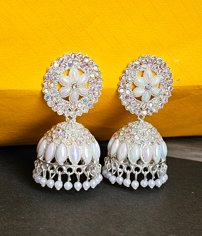 White Stone Jhumka