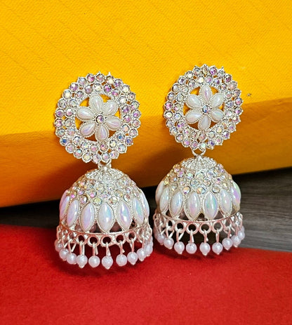 White Stone Jhumka